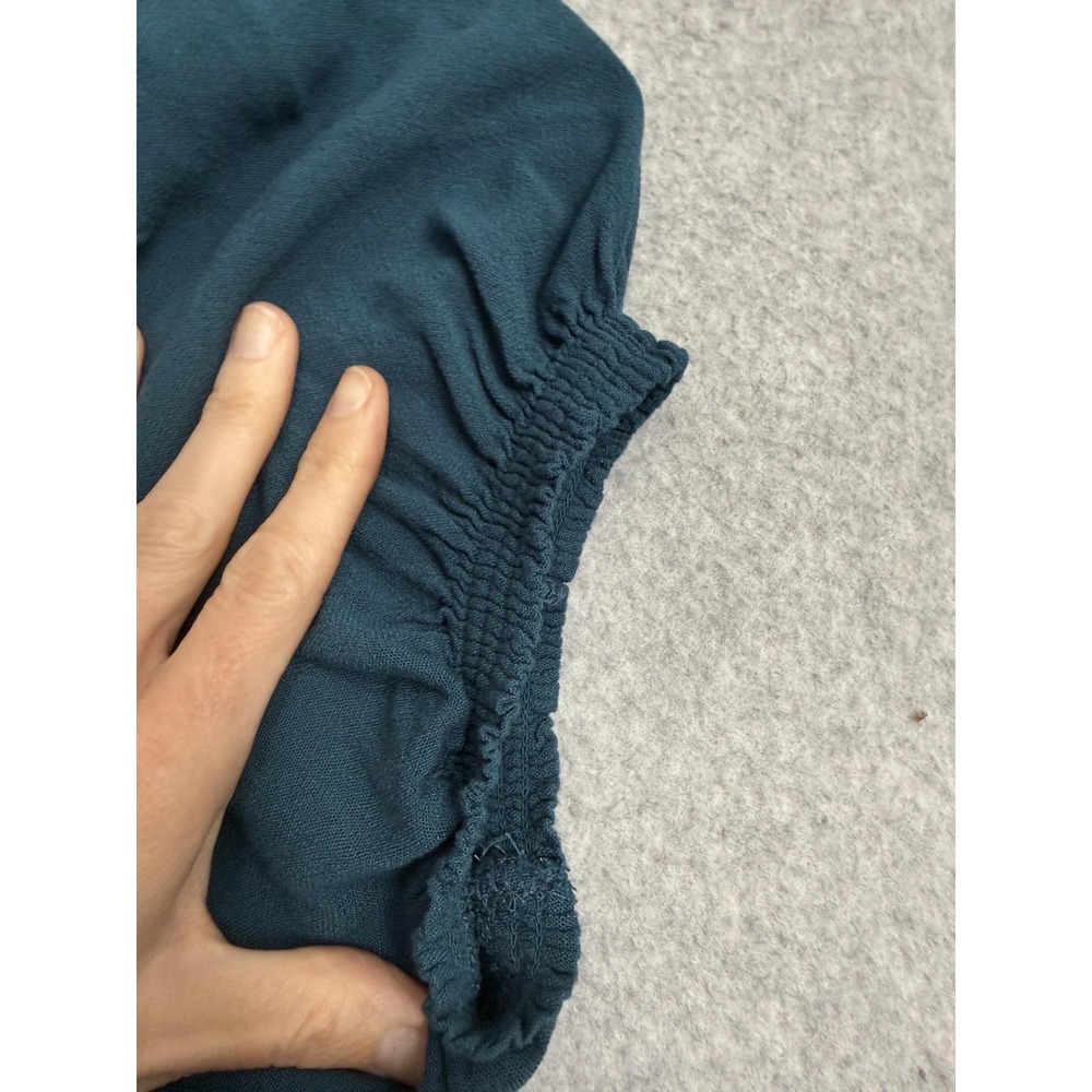 Torrid Dress Womens 1 Blue Button Front Puff Sleeve Trapeze Empire Pockets - Picture 4 of 11